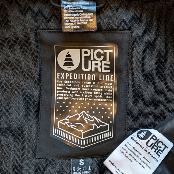 Picture Organic Stone Ski Snowboard Jacket Imaginary World Blue Small - Picture 5 of 8